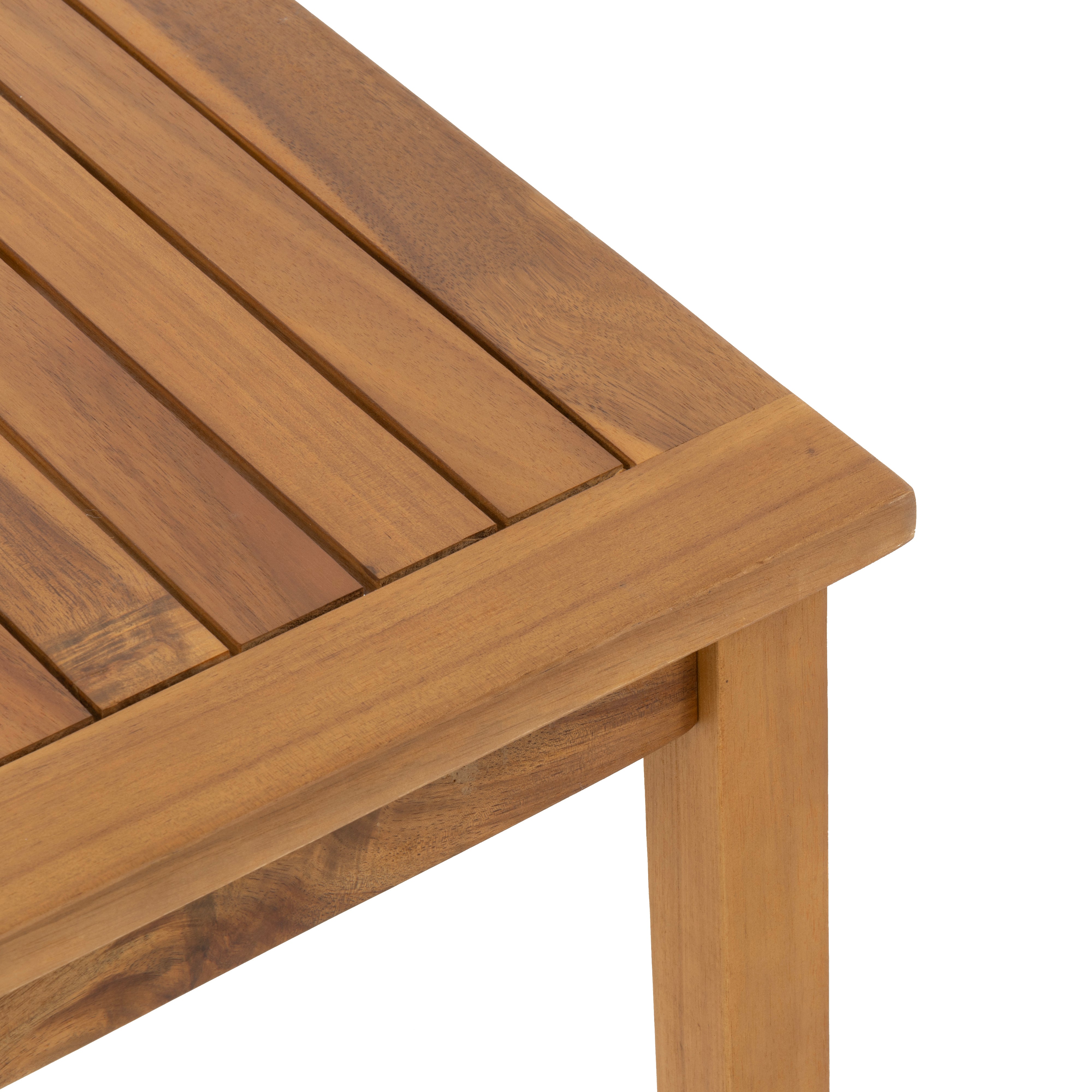 VESTIAMO CASA GIARDINO - Set da giardino 4 pezzi in legno di Acacia con cuscini Beige - Formato da Panchina a 2 posti, 2 poltrone e tavolino da salotto
